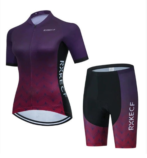 BORA women's cycling set: breathable jersey and bib shorts