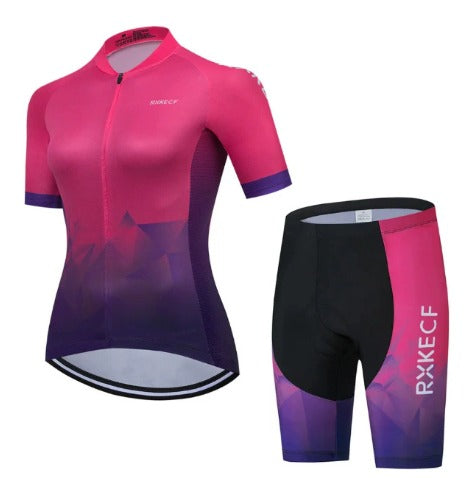 BORA women's cycling set: breathable jersey and bib shorts