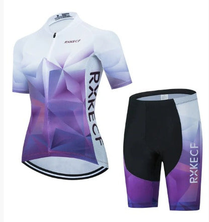 BORA women's cycling set: breathable jersey and bib shorts