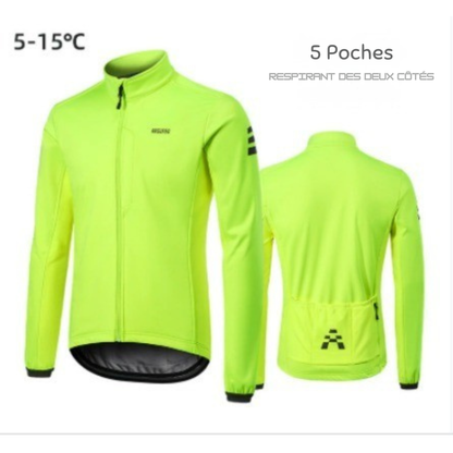 Winter cycling jacket | windproof, warm and with fleece lining