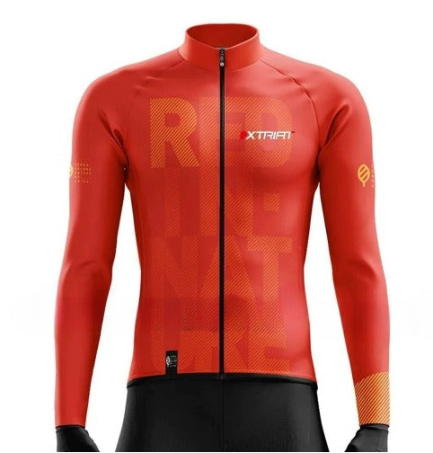 XTRIAT Men's Winter Cycling Shirt | Fleece-lined, warm and cold-resistant