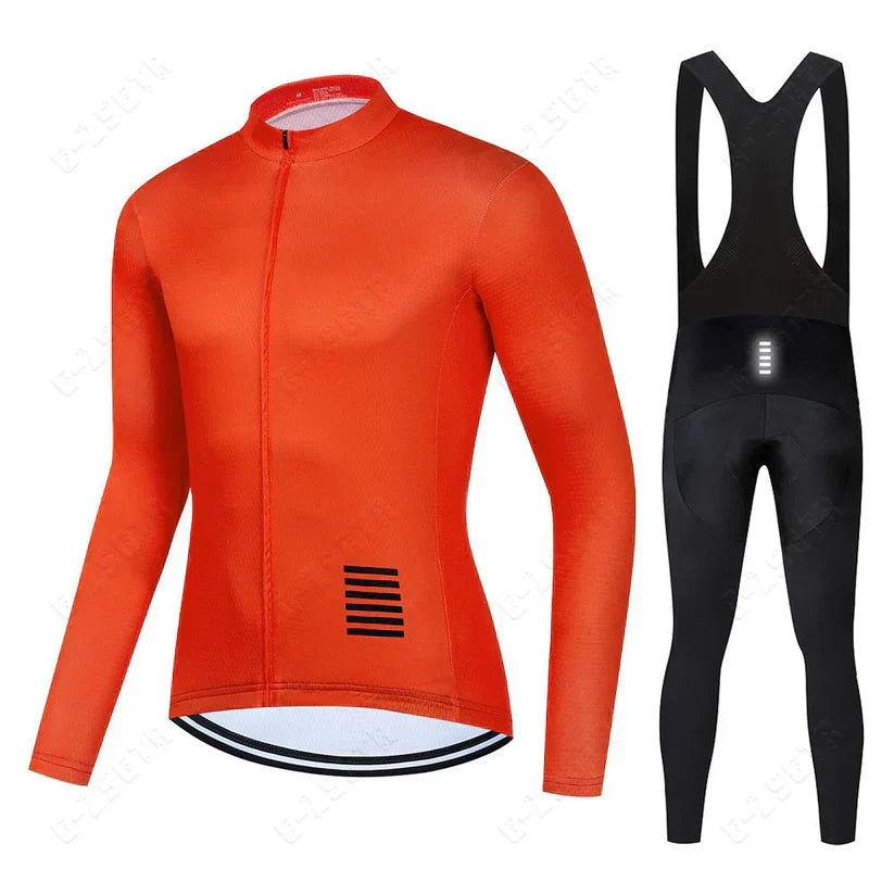 Cycling clothing set with long sleeves – fleece-lined version