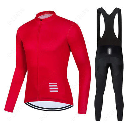 Cycling clothing set with long sleeves – fleece-lined version