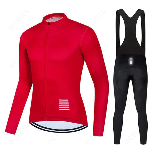 Cycling clothing set with long sleeves – fleece-lined version